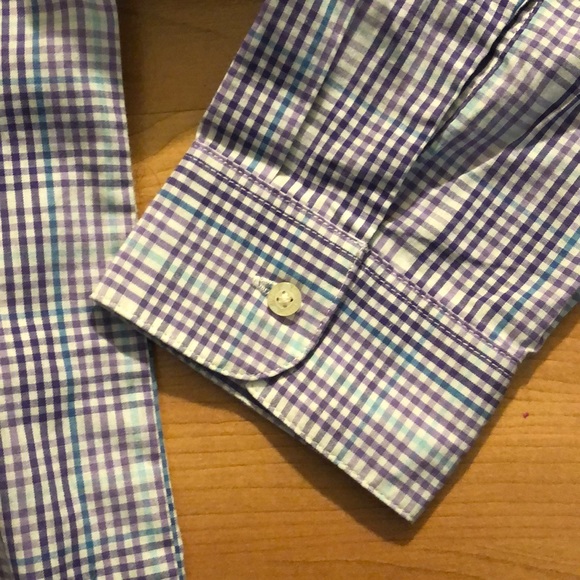 Purple and blue cross striped Chaps button down - Picture 4 of 5